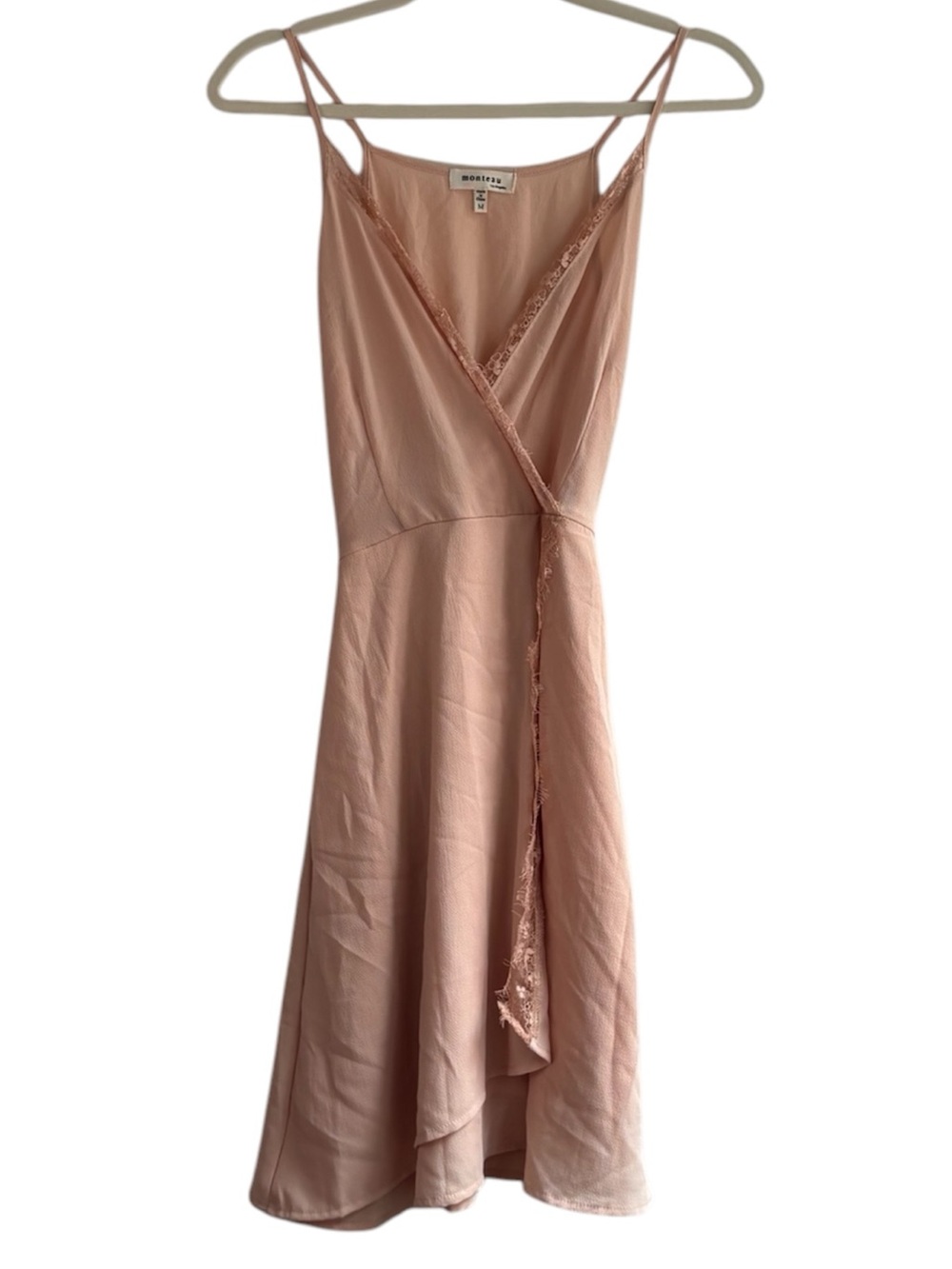 Monteau Light Pink Lacy Sleeveless V-Neck Flowy Dress Size M